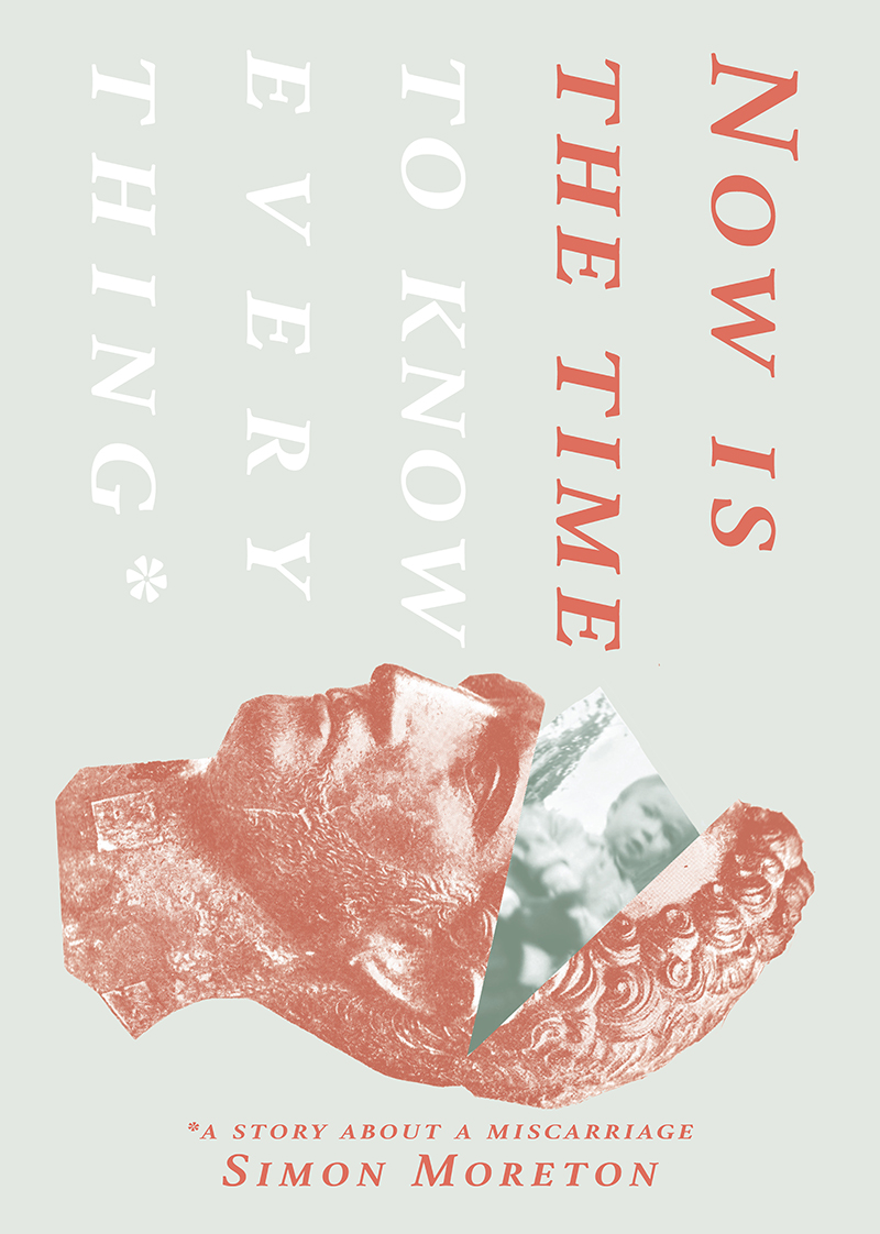 Cover for Now is the Time to Know Everything, featuring an image of a classical bust of a bearded man, out of which an old photo of a toddler is poking